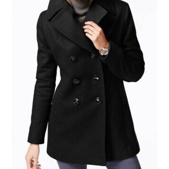 LONDON FOG Classic Double-Breasted Wool Blend Peacoat Size XS - Picture 1 of 3